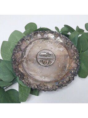 Vintage Schwabisch Gmund Silverplate Trinket Dish Unicorn Coat of Arms
